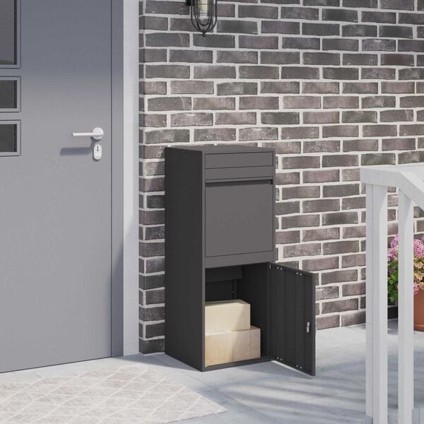 Pakket Buis met Opslag Zwart Staal (41x38x103cm) - 35% Korting