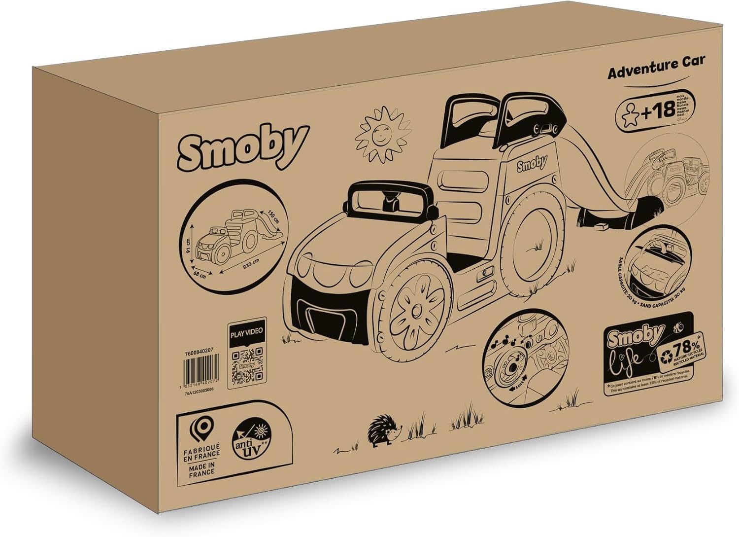 Smoby Activiteitenauto 3-in-1 met Glijbaan & Zandbak - 35% Korting