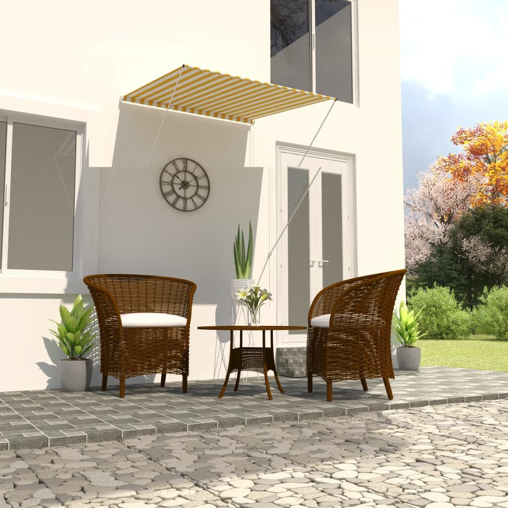 Uittrekbare Luifel 100x150 cm Geel/Wit - 29% Korting!