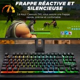 The G-Lab Keyz Caesium TKL Gaming-toetsenbord, TKL, 87 toetsen, bekabeld, USB, AZERTY, Frans, led-achtergrondverlichting, meerkleurig, compact, zonder cijferblok, voor PC/PS4/PS5, nieuw (zwart)