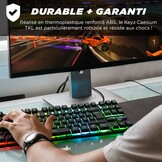 The G-Lab Keyz Caesium TKL Gaming-toetsenbord, TKL, 87 toetsen, bekabeld, USB, AZERTY, Frans, led-achtergrondverlichting, meerkleurig, compact, zonder cijferblok, voor PC/PS4/PS5, nieuw (zwart)