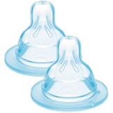 Flesspeen voor baby's vanaf 0 maanden | Maat 1 langzame stroom | SkinSoft silicone | 2 stuks
