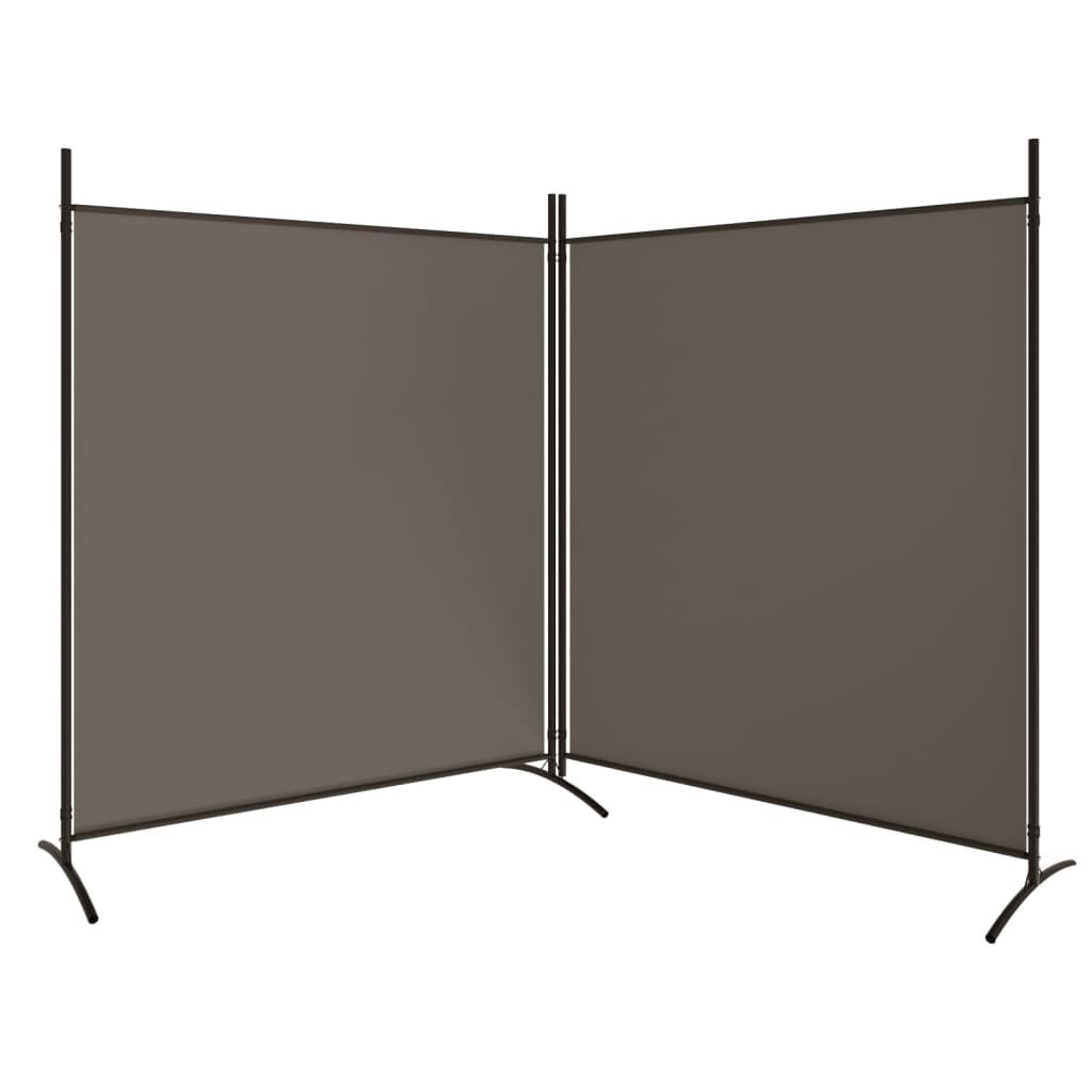 2-Paneels Kamerscherm Antraciet 348x180 cm - 29% Korting!