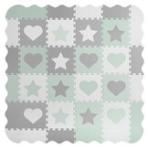 Baby Speelmat - Foam Puzzel - 150x150cm Grijs-Mint - 33% Korting