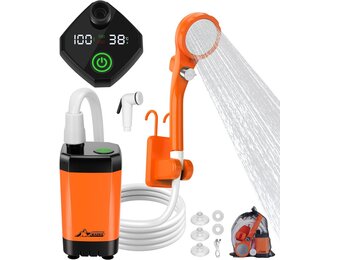 Draagbare Campingdouche met 20L Emmer & Oplaadbare Pomp - 29% Korting