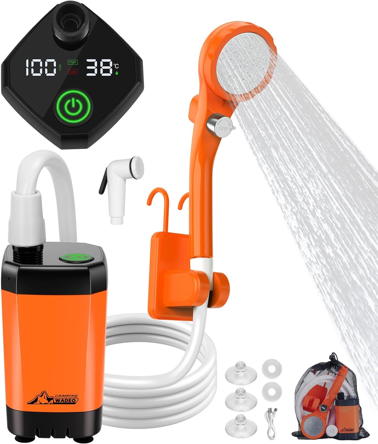 Draagbare Campingdouche met 20L Emmer & Oplaadbare Pomp - 29% Korting