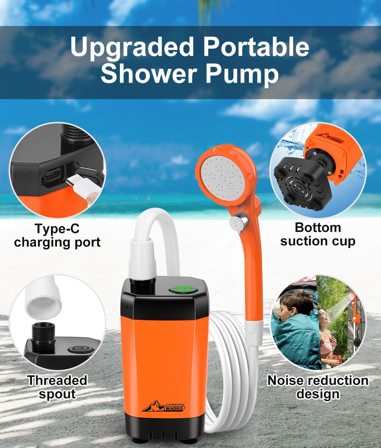 Draagbare Campingdouche met 20L Emmer & Oplaadbare Pomp - 29% Korting