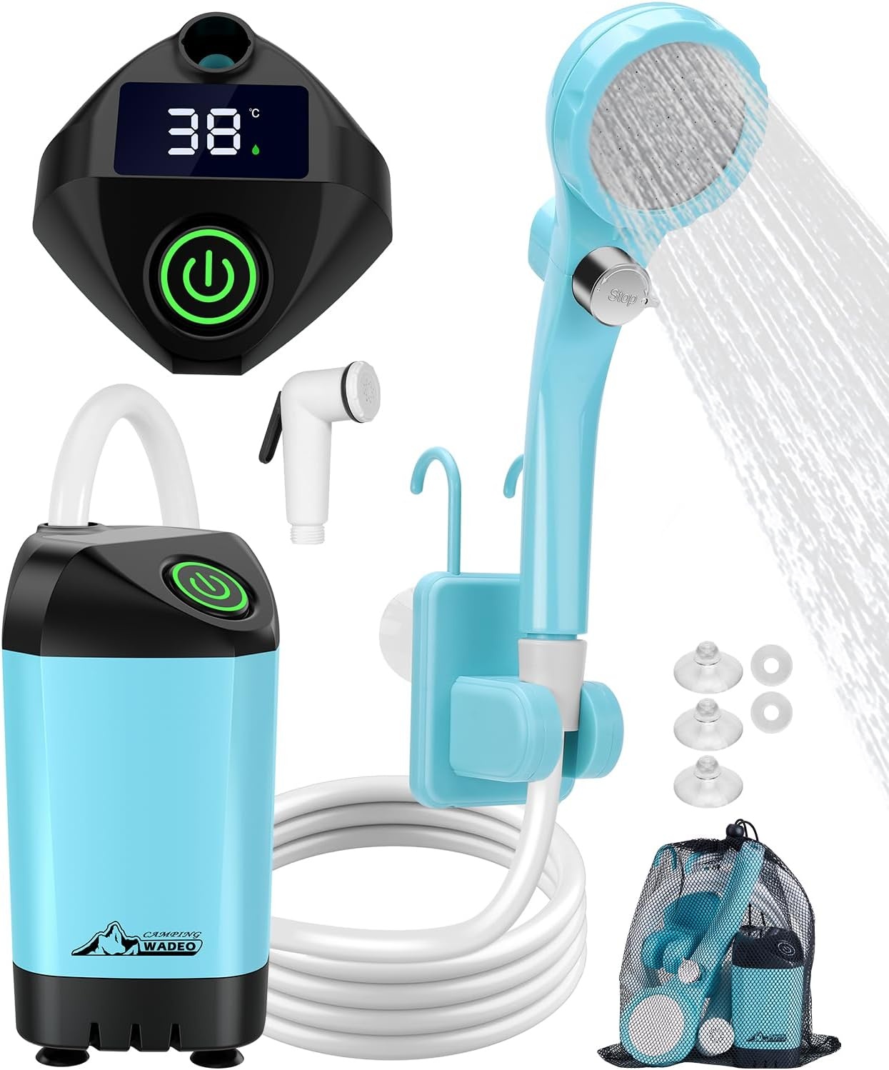 Draagbare Campingdouche met 20L Emmer & Oplaadbare Pomp - 29% Korting