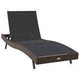 VidaXL Ligstoel Poly Rattan - 197x70x82cm - 58% Korting