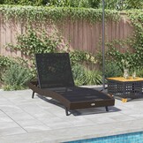 VidaXL Ligstoel Poly Rattan - 197x70x82cm - 58% Korting