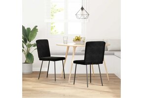 vidaXL Eetkamerstoelen 2 stuks Fluweel Zwart (41% korting)
