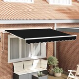 vidaXL Vervangingsdoek Zonnescherm Zwart 280x245cm Polyester - 33% Korting