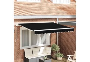 vidaXL Vervangingsdoek Zonnescherm Zwart 280x245cm Polyester - 33% Korting