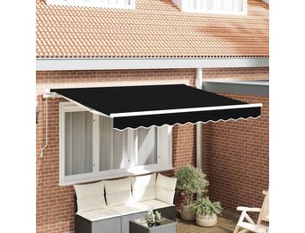 vidaXL Vervangingsdoek Zonnescherm Zwart 280x245cm Polyester - 33% Korting