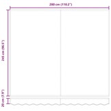vidaXL Vervangingsdoek Zonnescherm Zwart 280x245cm Polyester - 33% Korting