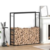 Metszwart Stalen Haardhoutrek 110x28x116 cm - 34% Korting