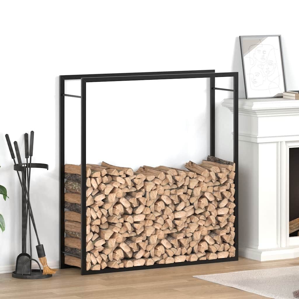 Metszwart Stalen Haardhoutrek 110x28x116 cm - 34% Korting