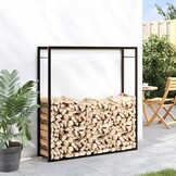 Metszwart Stalen Haardhoutrek 110x28x116 cm - 34% Korting