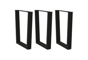 Eettafelpoten 3 stuks V-vorm 70x72-73,3 cm Staal Zwart - 41% Korting!