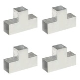 VidaXL Paalverbindingen 4 st T-vorm 101x101 mm Gegalvaniseerd Metaal - 34% Korting