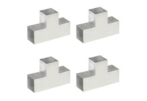 VidaXL Paalverbindingen 4 st T-vorm 101x101 mm Gegalvaniseerd Metaal - 34% Korting