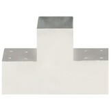 VidaXL Paalverbindingen 4 st T-vorm 101x101 mm Gegalvaniseerd Metaal - 34% Korting