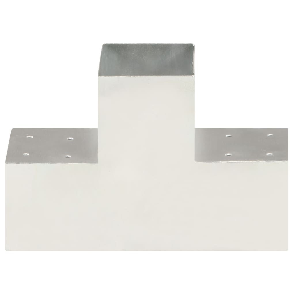 VidaXL Paalverbindingen 4 st T-vorm 101x101 mm Gegalvaniseerd Metaal - 34% Korting