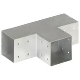 VidaXL Paalverbindingen 4 st T-vorm 101x101 mm Gegalvaniseerd Metaal - 34% Korting