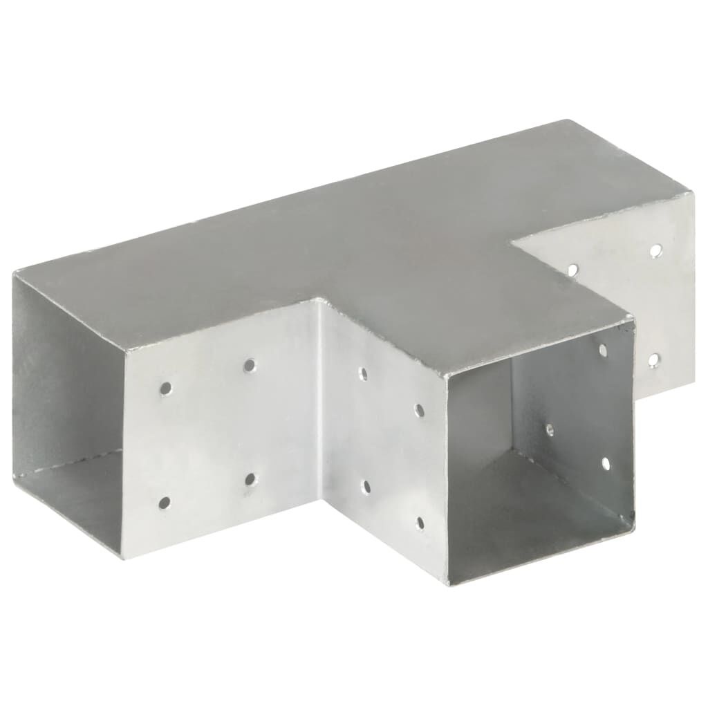 VidaXL Paalverbindingen 4 st T-vorm 101x101 mm Gegalvaniseerd Metaal - 34% Korting