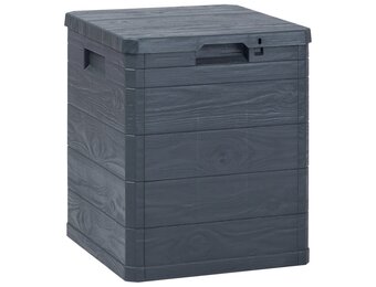 Opbergbox 90L Antraciet - Weerbestendig & Trendy Houtstructuur - 33% Korting