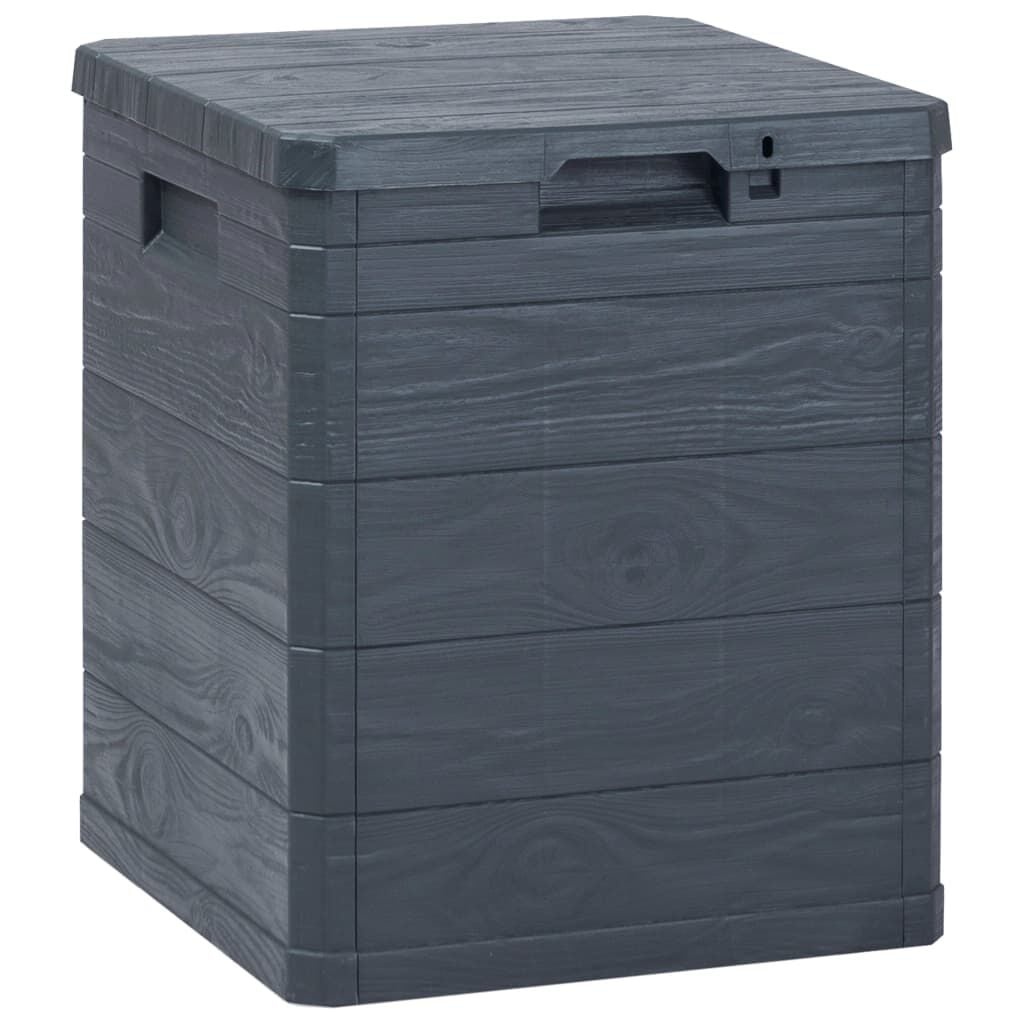 Opbergbox 90L Antraciet - Weerbestendig & Trendy Houtstructuur - 33% Korting