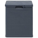Opbergbox 90L Antraciet - Weerbestendig & Trendy Houtstructuur - 33% Korting