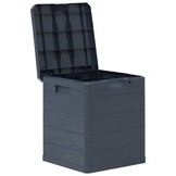 Opbergbox 90L Antraciet - Weerbestendig & Trendy Houtstructuur - 33% Korting