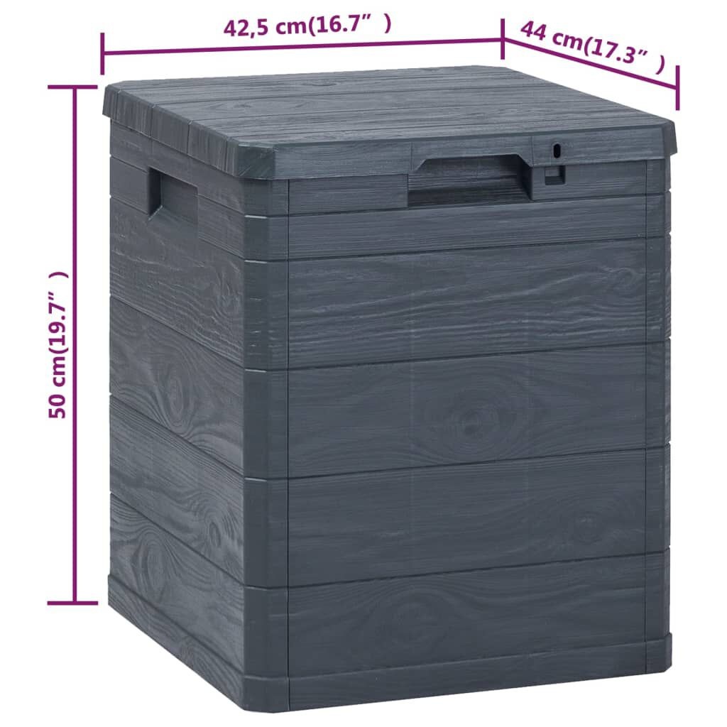 Opbergbox 90L Antraciet - Weerbestendig & Trendy Houtstructuur - 33% Korting