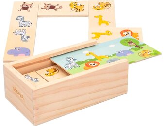 Houten Domino Spel Jungle Dieren 30 Stuks | Educatief 18m+ | 61% Korting