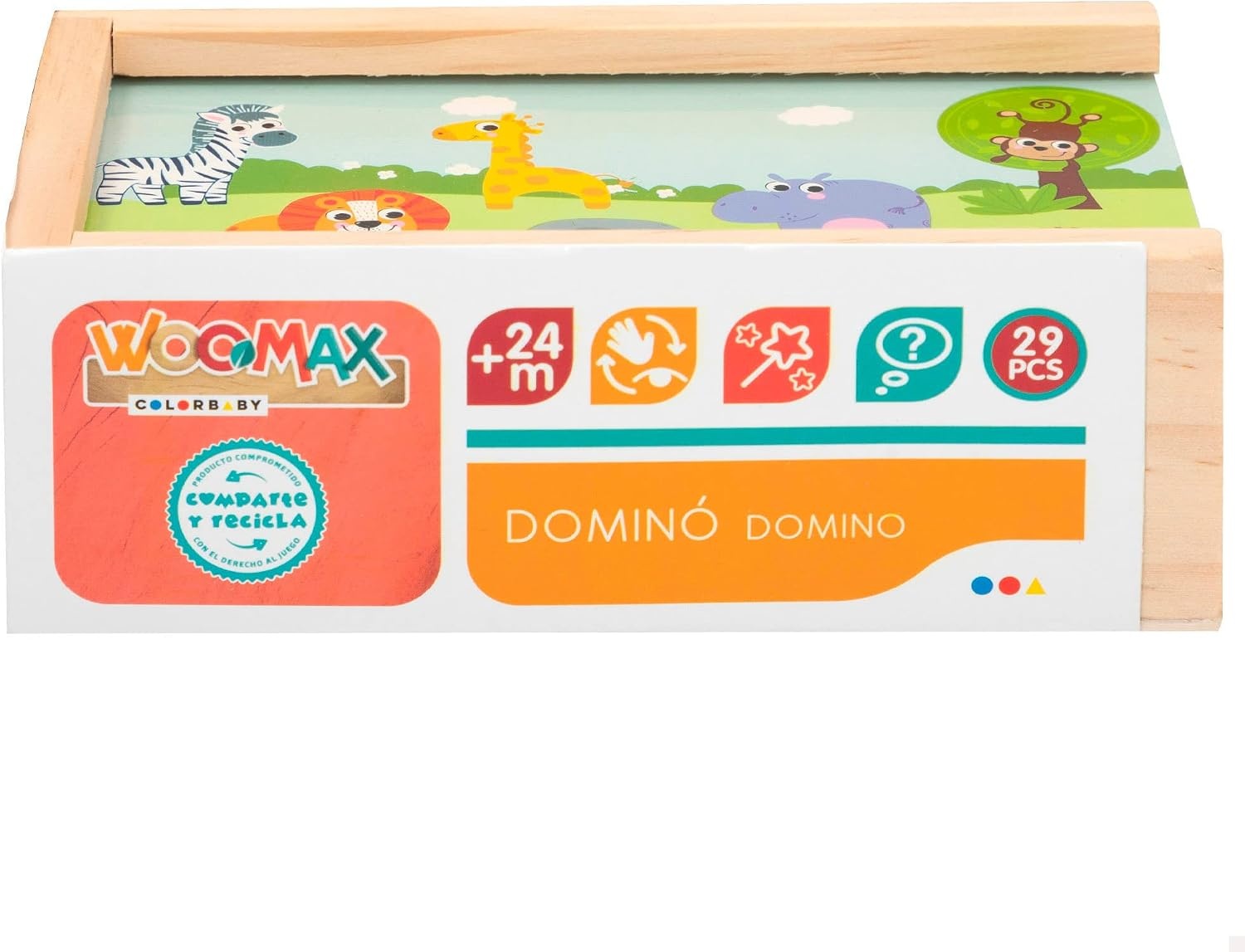 Houten Domino Spel Jungle Dieren 30 Stuks | Educatief 18m+ | 61% Korting