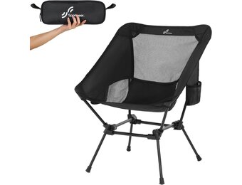 Opvouwbare Campingstoel Zwart: Lichtgewicht & Sterk (150 kg)