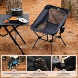 Opvouwbare Campingstoel Zwart: Lichtgewicht & Sterk (150 kg)