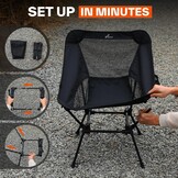 Opvouwbare Campingstoel Zwart: Lichtgewicht & Sterk (150 kg)