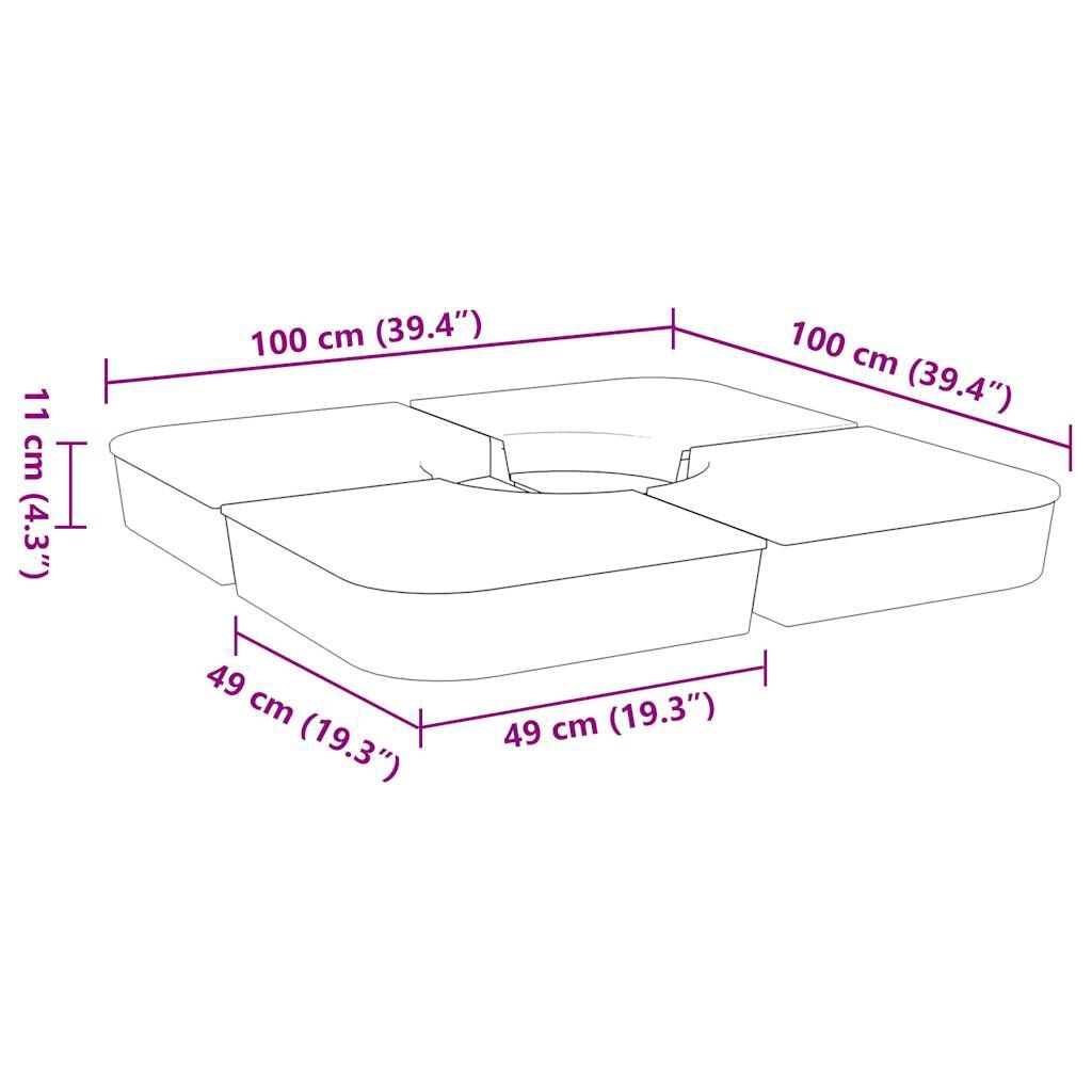 Set Parasolvoeten voor Kruisstandaard - 100 kg - 29% Korting
