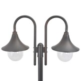 vidaXL Paalverlichting tuin E27 220 cm aluminium brons 2-delig
