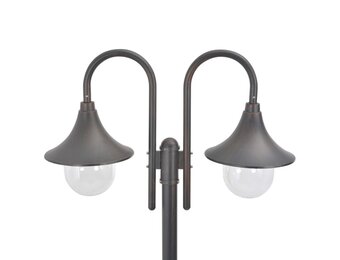 vidaXL Paalverlichting tuin E27 220 cm aluminium brons 2-delig