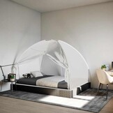 vidaXL Klamboe met deuren Mongolia 220 gaas 200x150x140 cm wit