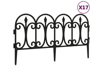 vidaXL Gazonranden 17 st 10 m polypropeen zwart