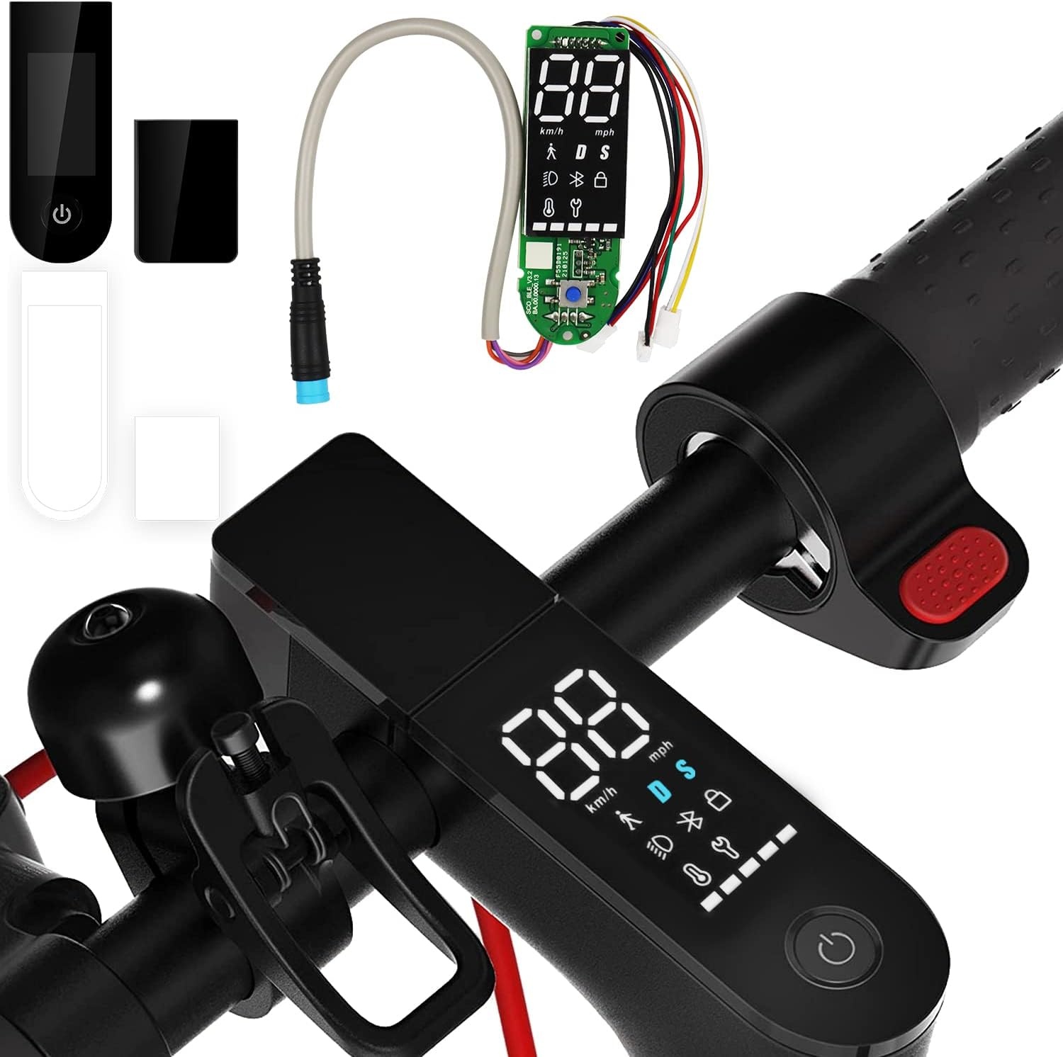 Dashboard voor Xiaomi M365 Pro Pro2 elektrische scooter | Universeel | met printplaat, afdekking en 3 verbindingskabels | Bluetooth V2.0