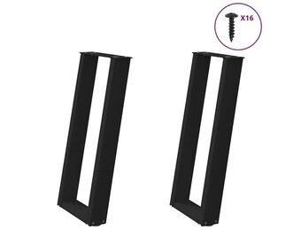vidaXL Console tafelpoten 2 st U-vormig 38x(72-73) cm staal zwart