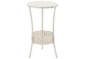 Vintage Bistrotafel Metaal Wit Rond 40x70 cm - 34% Korting!