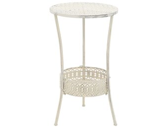 vidaXL Bistrotafel vintage stijl rond 40x70 cm metaal wit