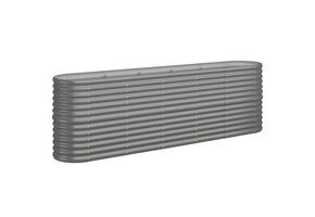 Grijze Plantenbak van Gepoedercoat Staal - 224x40x68 cm (29% Korting)
