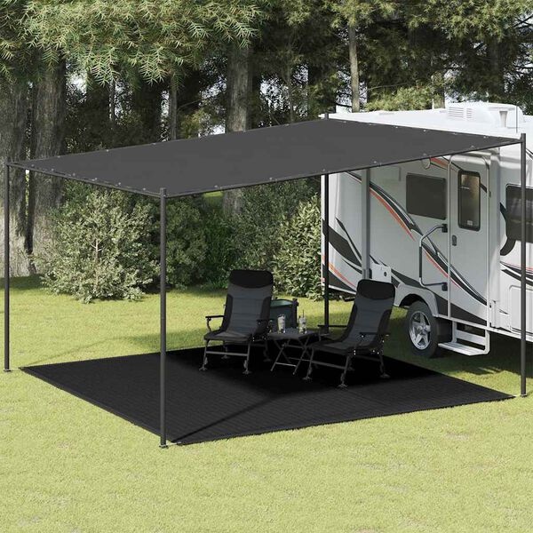vidaXL Tenttapijt 400x400 cm HDPE zwart